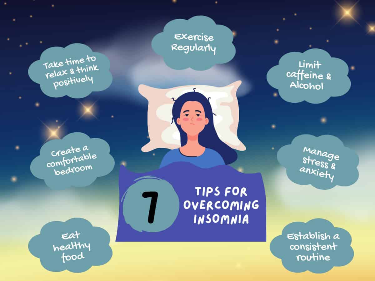 A note pad with notes on ways to improve sleep